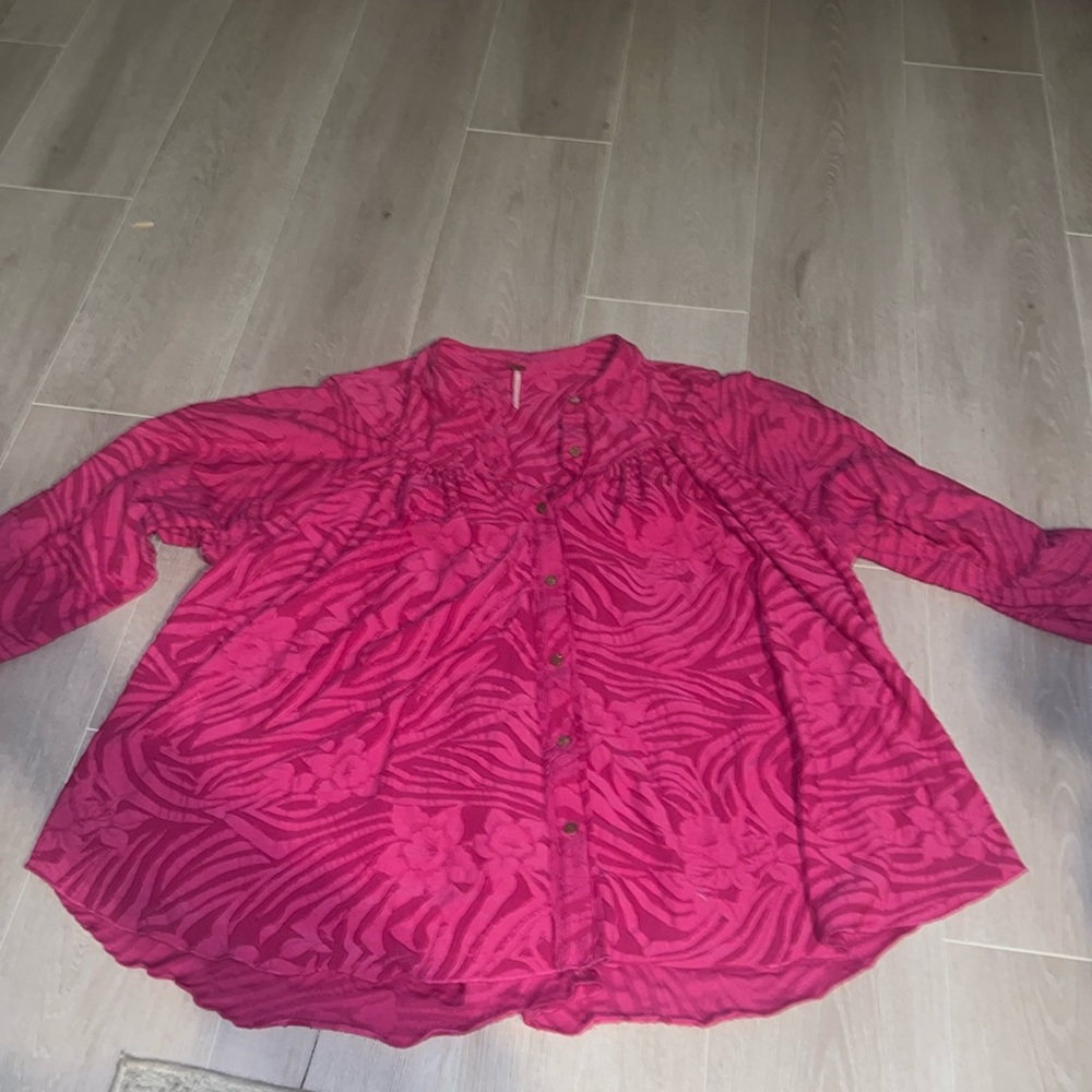 Free People pink flowy top